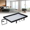 Bedside Shelf with Cup Holder Carbon Steel Bunk Bed Tray Clip On Nightstand with Hooks for College Dorm Room Table Storage