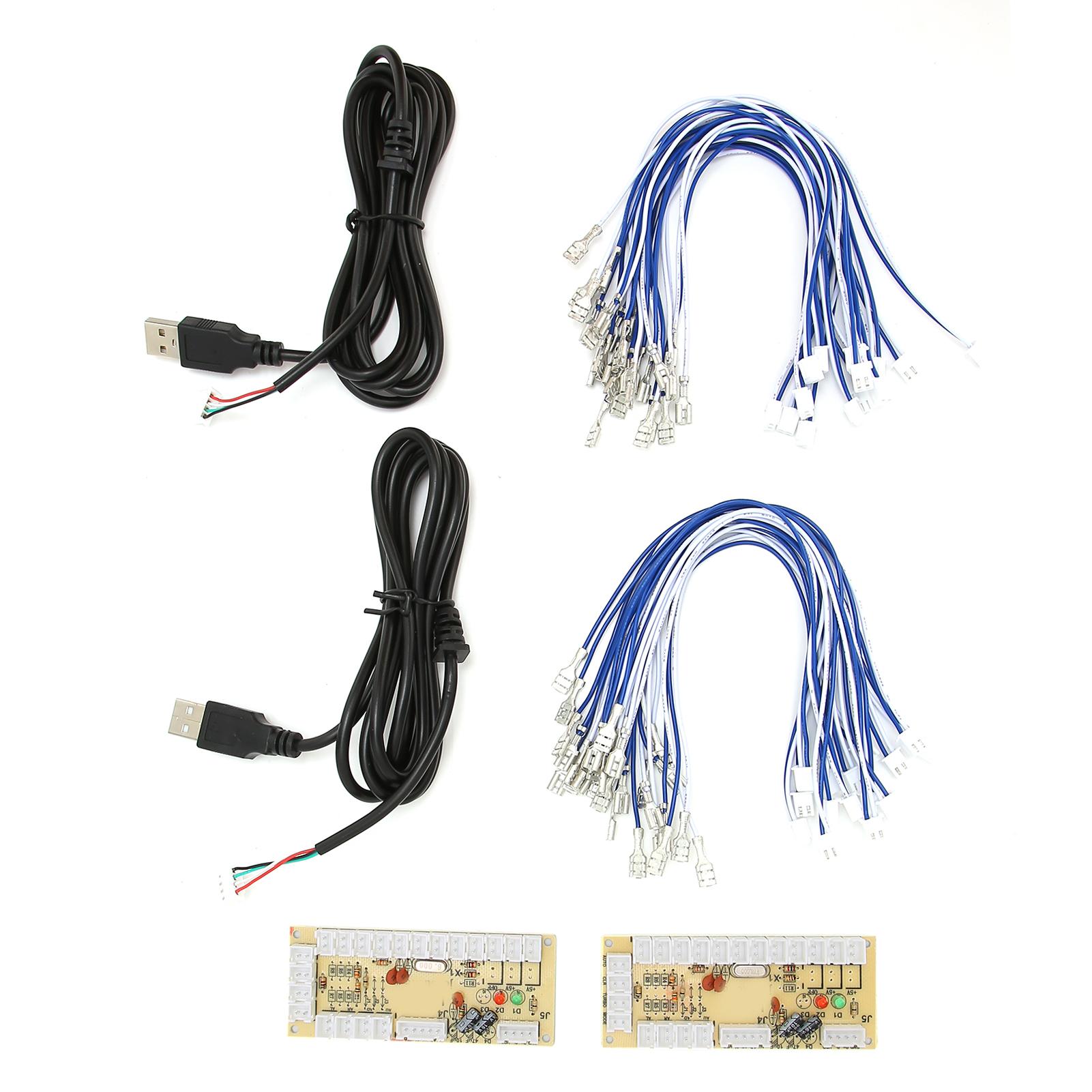 

Аркадный кодер для 2 игроков, без задержек, самодельный аркадный кодер с USB-кабелями и проводами для кнопок для MAME