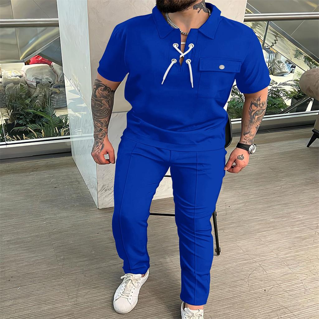 Herbst Mode männer Hemd Casual T-shirt Kurzarm Casual Hosen Hip Hop Persönlichkeit Set