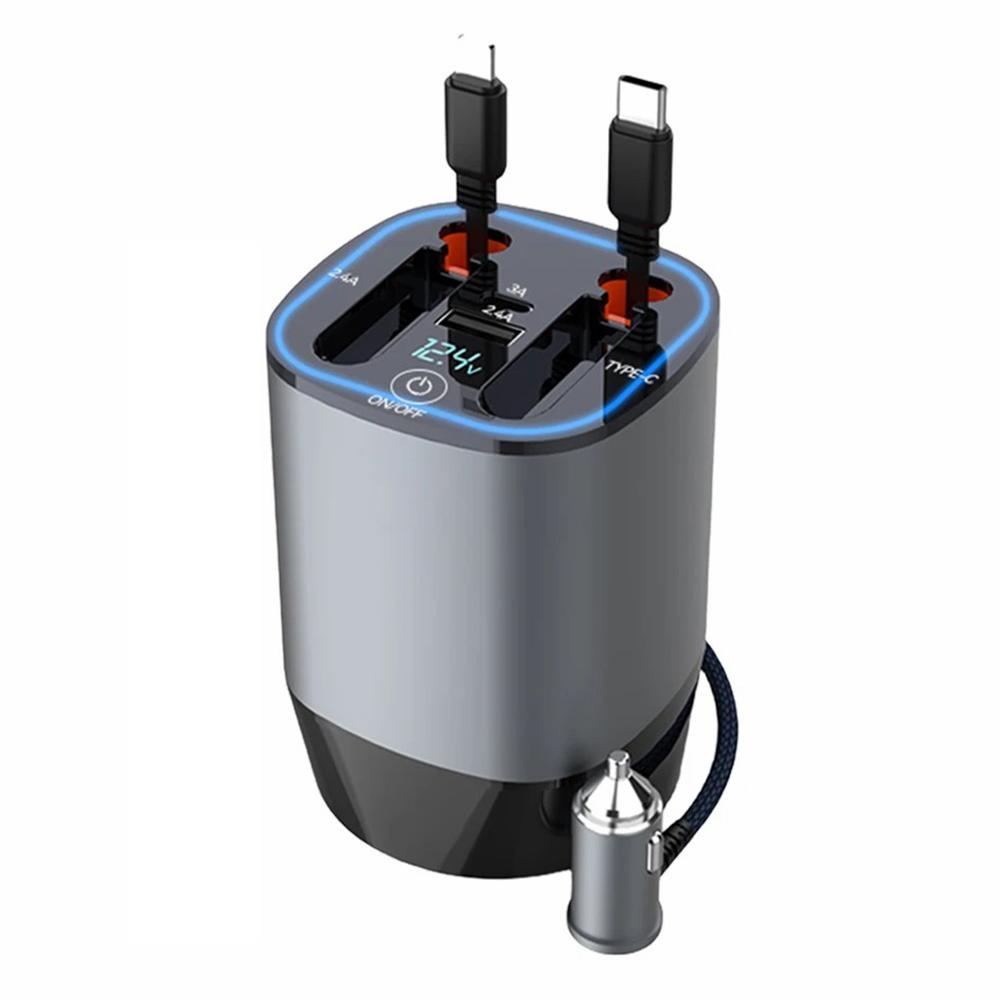 

PT-17 Автомобільний PD 100 Вт Швидкий Зарядний Пристрій Вбудовані Висувні Кабелі iP/Type C Адаптер для Заряджання з Пакетом Ароматизатора Повітря