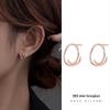 Banyan Tree S925 Silver Minimalist Geometric Circle Earrings for Women - Niche All-Match New Fashion Jewelry