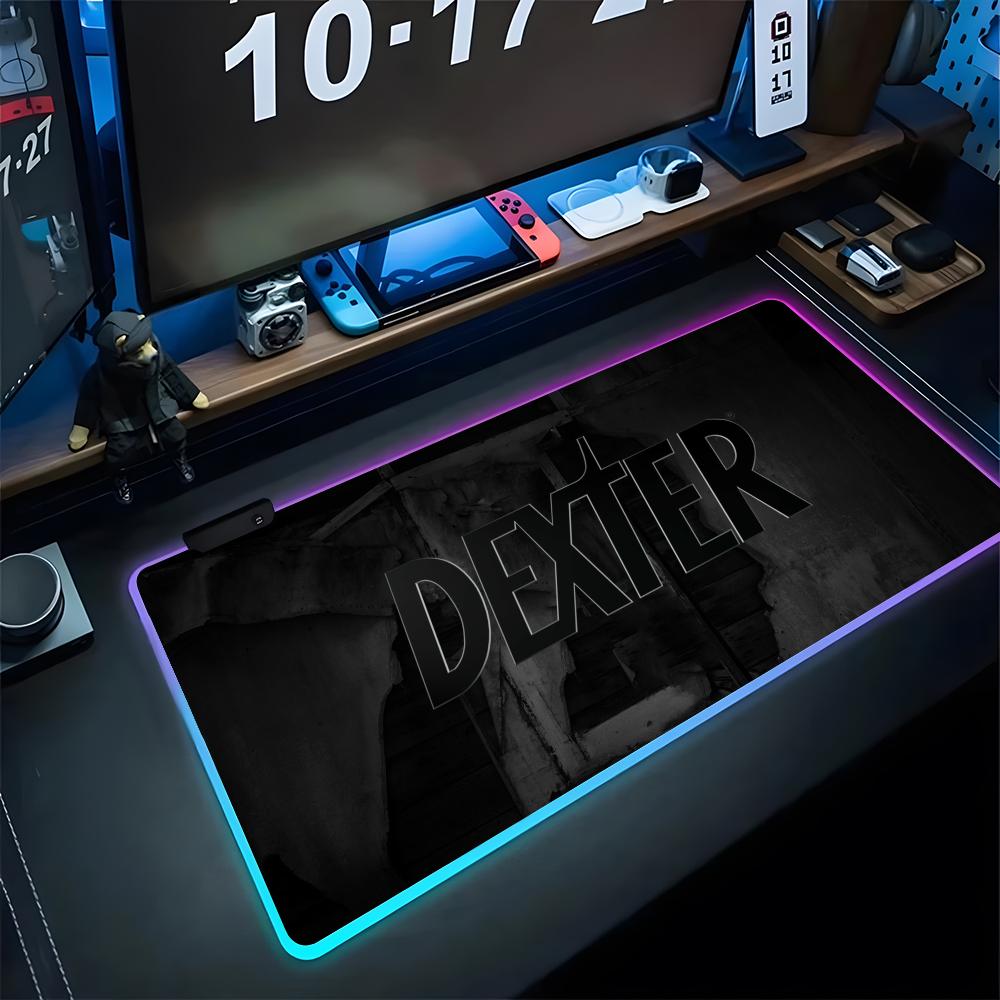 Dexter Para Podkładka pod mysz Gamingowa Podkładka pod mysz RGB Klawiatura z podświetleniem Dziewczyna Gracz Duża Podkładka pod laptop Podkładki na stół Podkładka na biurko
