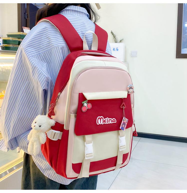 Schoolbag Female Junior High School Student Backpack Student Large Capacity Schoolbag