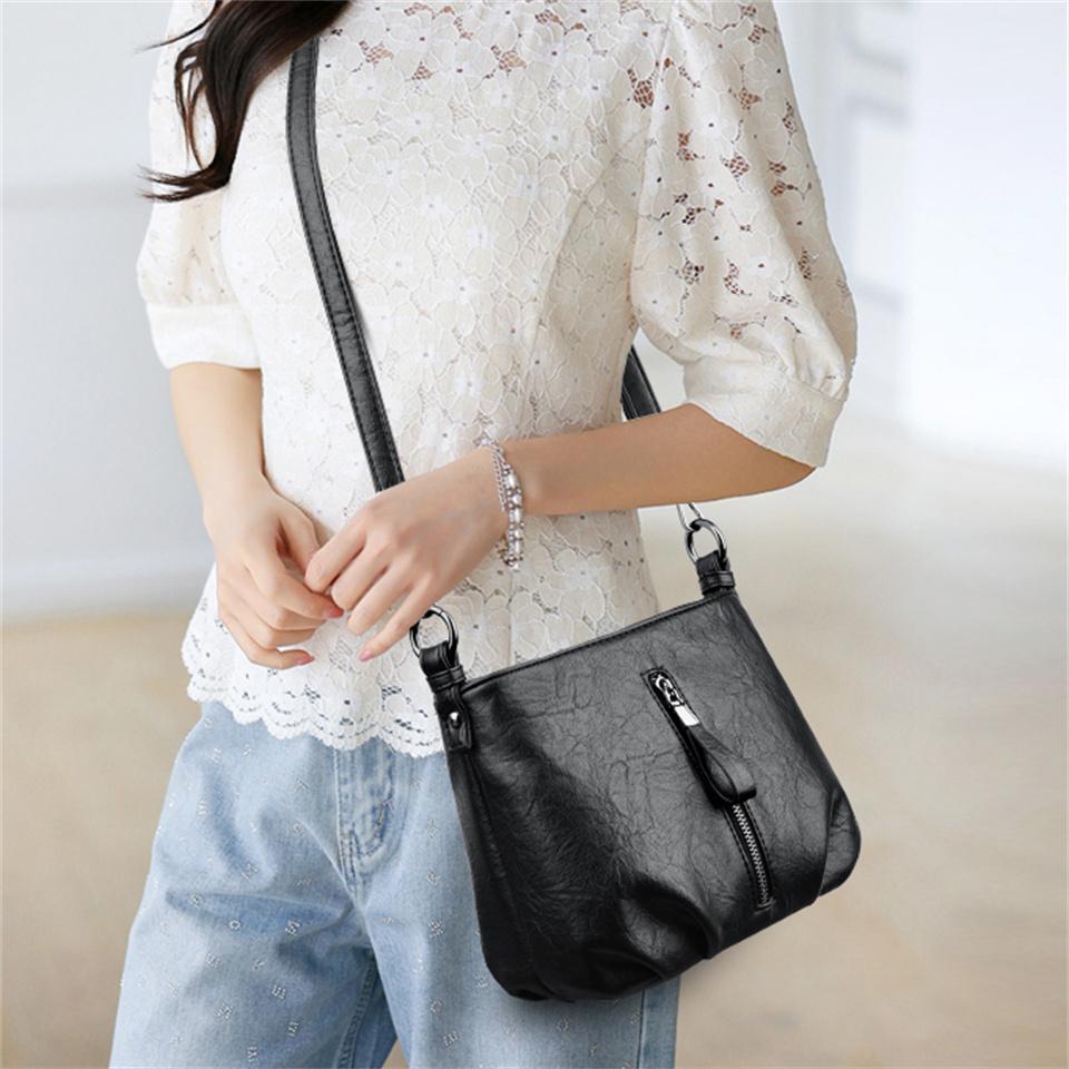 Minimalistyczna Damska Torba na Ramię z Miękkiej Skóry Stylowa Lekka Torba Crossbody do Dojazdów Multifunkcyjna Torebka o Dużej Pojemności