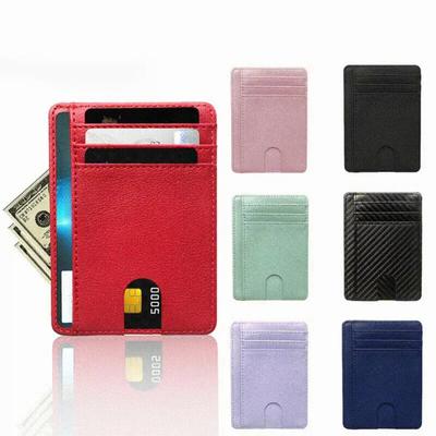 8 Slot Slim Leather Wallet Credit ID Card Holder Purse Coin Money Case Cover Bags for Men Women Men Fashion Business Pouch