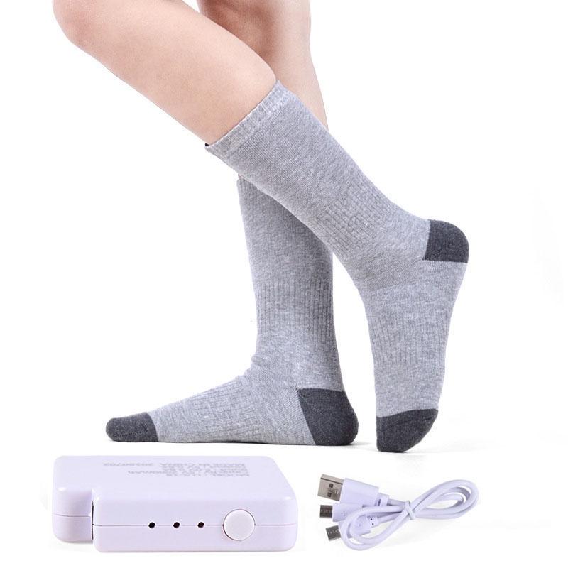 

Носки с электрическим подогревом, аккумуляторная батарея, зимние теплые носки для ног, термоноски серый