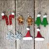 Christmas Tree Ginger Man Dangle Earrings for Women Girls Holiday Drop Earring Christmas Hat Crutch Earring Jewelry Gift