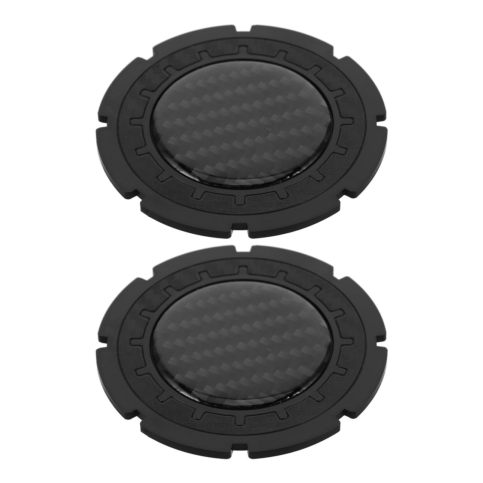 

1Pair Carbon Fiber Coaster for Car Cup Holder Universal Non-Slip Design Embedded Round Shape Drink Mat Auto Interior Decoration other