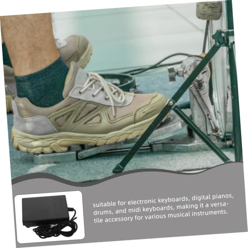 Ibasenice Electronic Keyboard Pedal, Piano Sustain Pedal for Electronic Keyboards, MIDI To USB Cable, Electronic Accessories, Foot Pedal, Black Plasti