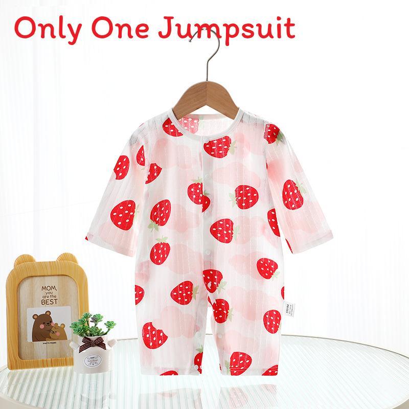 Cotton Baby Sleepwear With Long Sleeves And No Bone Technique For Infants