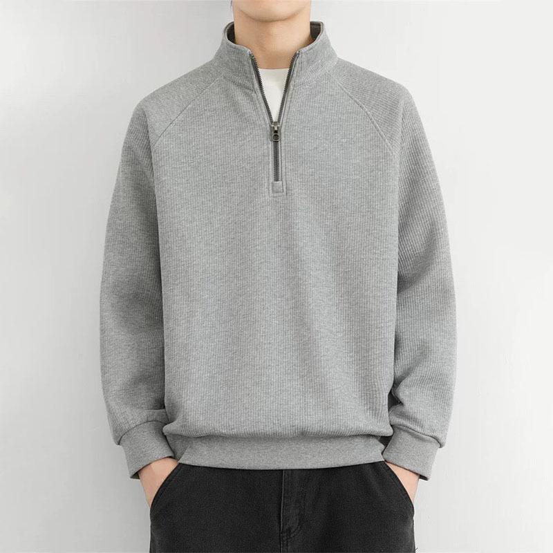 Herbst Neuankunft Übergröße Herren Stehkragen Übergroßer Cardigan Hoodie Jacke mit Lässiger Stimmung