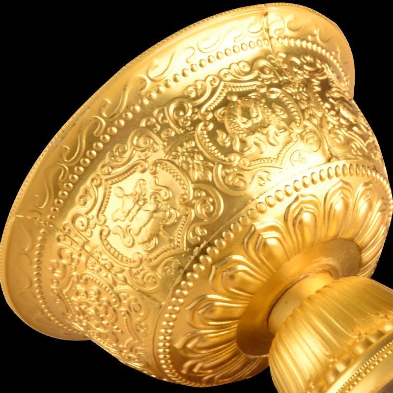 Silver Engraving Buddhism Holy Water Cup, Handicraft Alloy, Auspicious Tibetan Bowl Collection , Indoor Decorative 1Pcs,9.5 Cm