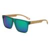 New Square Casual Sunglasses Wood Grain Spring Hinges UV400 Protection Unisex Outdoor Daily Eyewear