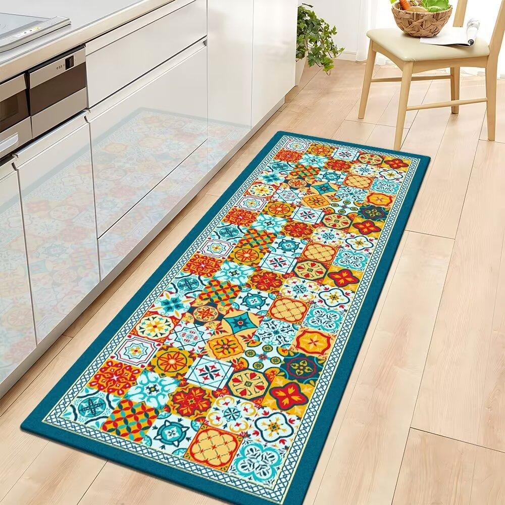 Tapis de sol de cuisine, tapis de porte d'entrée, tapis de porte d'entrée, tapis long de dessin animé, tapis d'entrée, tapis absorbant pour la maison
