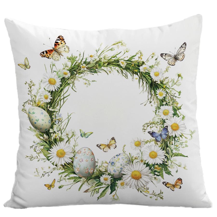 Grenzüberschreitende Osterhase Eier Kissenbezug - Plüschkissen im nordischen Stil für Büro, Auto, Sofa