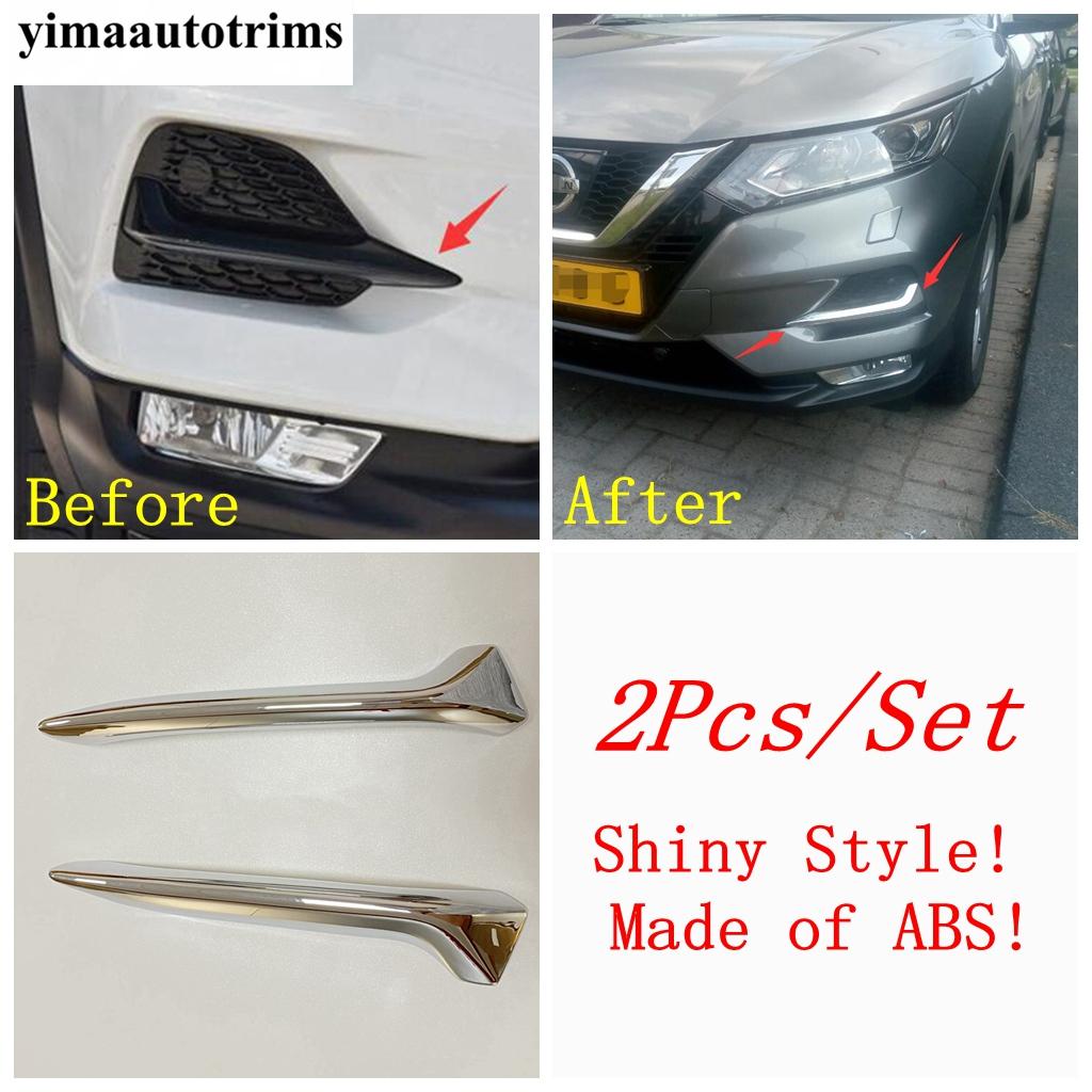 Front Rear Fog Light Lamp Eyelid Eyebrow Cover Trim ABS Chrome / Carbon Fiber Accessories For Nissan Qashqai J11 2018