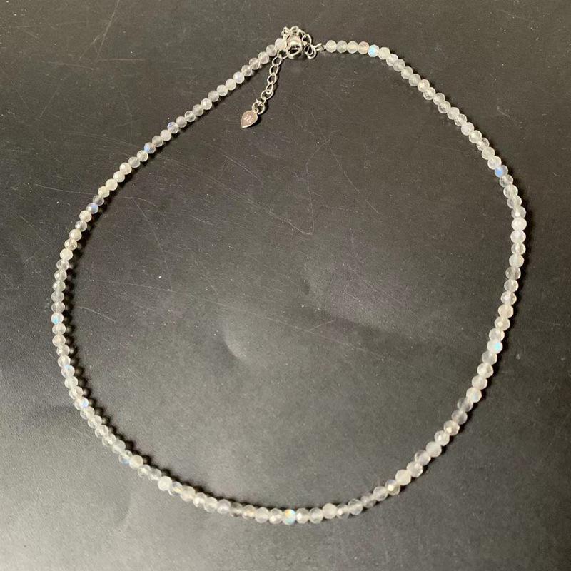 3mm Faceted Natural Stone Necklace with Citrine, Agate, Tourmaline, and Moonstone Beads