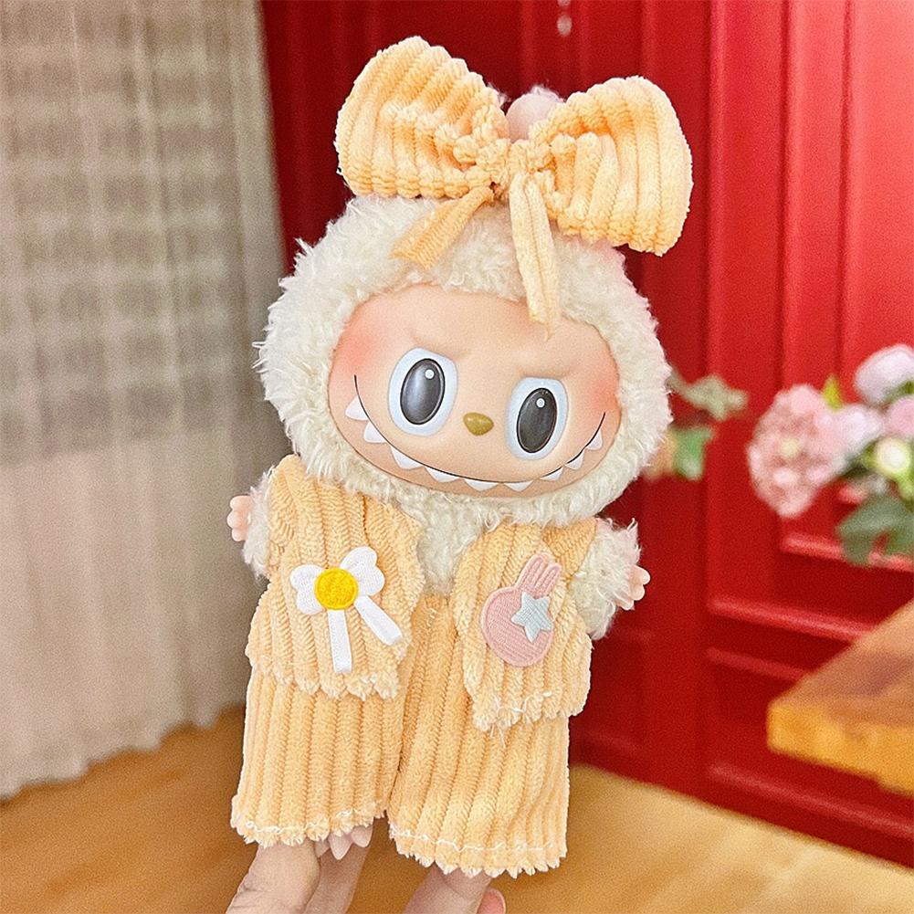 For 17cm Labubu Doll Clothes Fashion Clothes Hoodies Doll Clothes Color Match Hoodies Dolls Accessories Cute Decoration Little Cloths