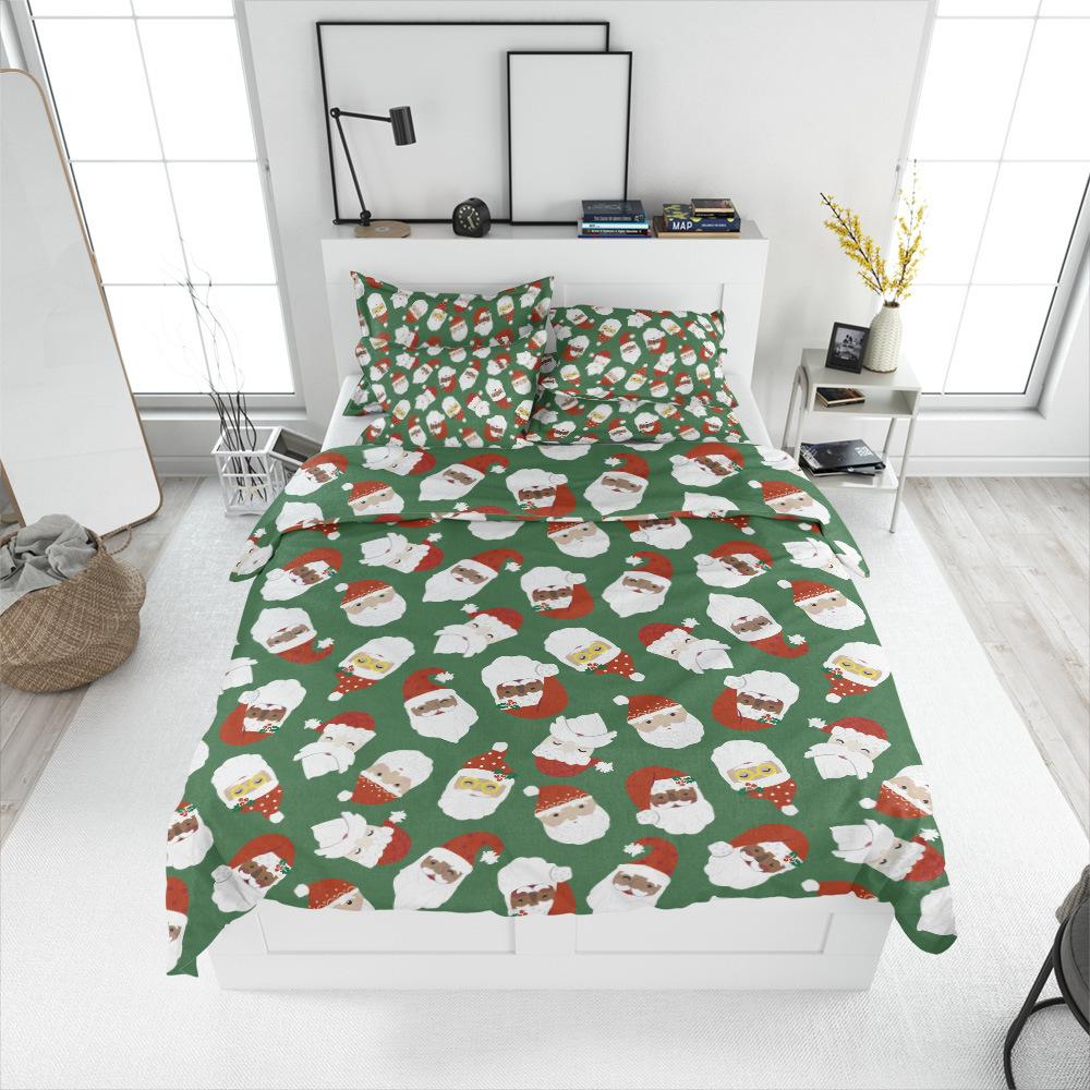 

Christmas Santa Series Double-Sided Printing Cartoon 3D Digital Printing Three-Piece Set 90*190