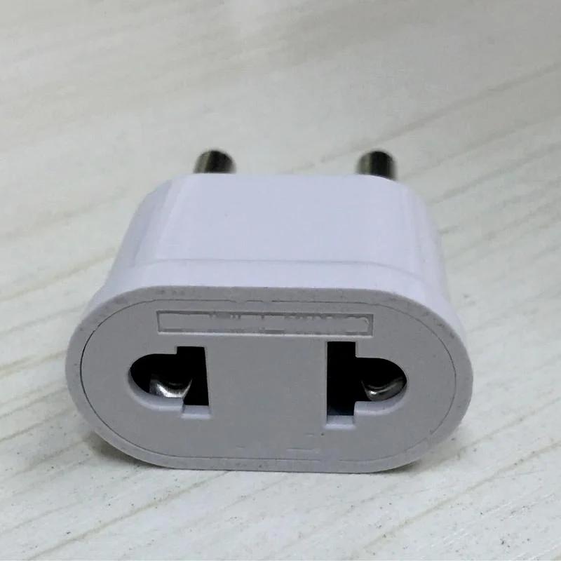 2X White Travel Charger Wall AC Power Plug Adapter Converter US USA to EU Europe