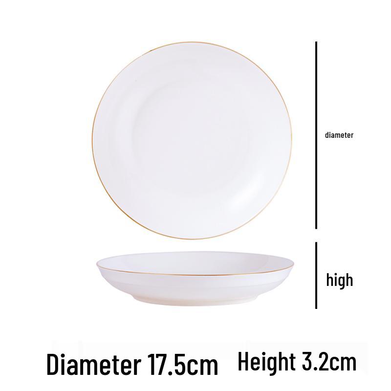 Nordic Gold Rim Steak Knife & Fork Plate Set - Western Dining & Breakfast Tableware