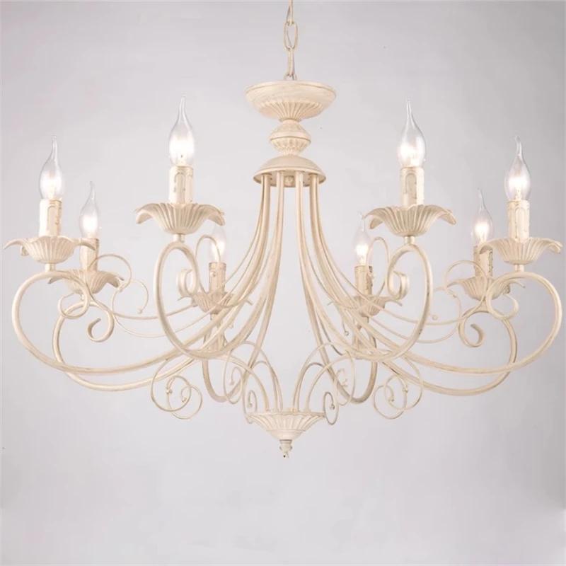 European classic living room Chandeliers forged iron E14 candle Chandeliers retro bedroom kitchen home decoration lighting