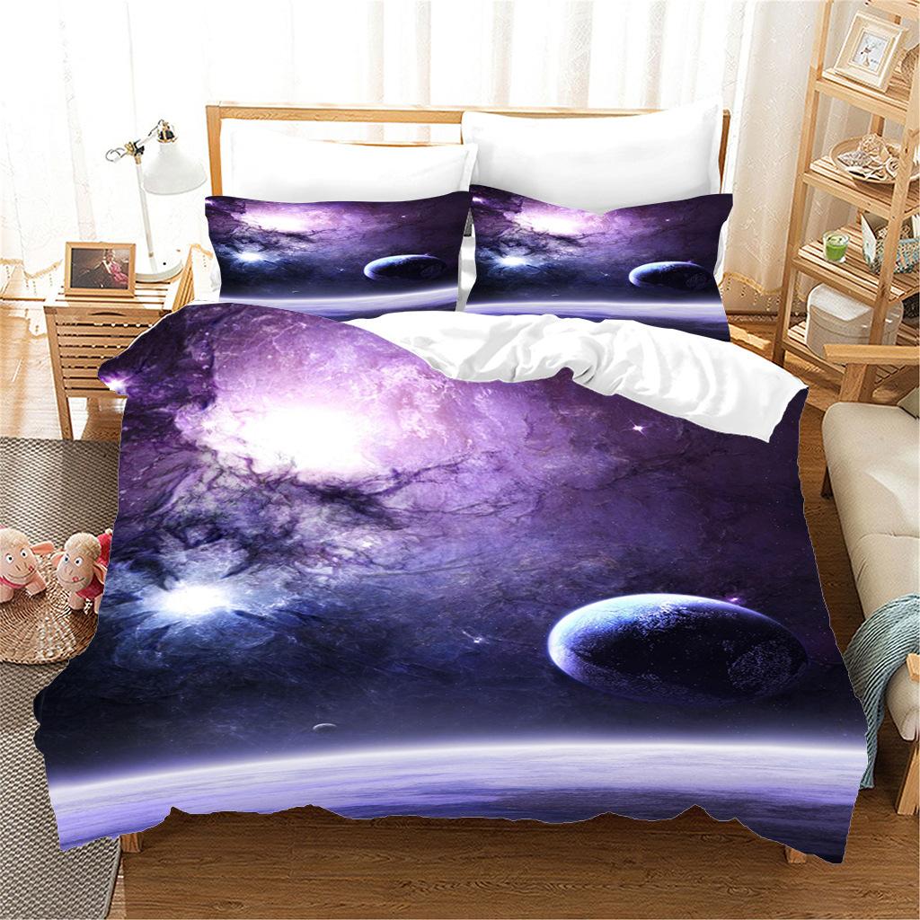 Cosmic Interstellar Wind Bed Three-Piece Set Four-Piece Digital Printing Quilt Cover Pillowcase