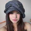 Japanese Denim Beret Cloth Pleated Painter Hat Fashion Octagonal Cap  Girl