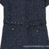 Women's spring new products European and American French fashion with belt woolen dress