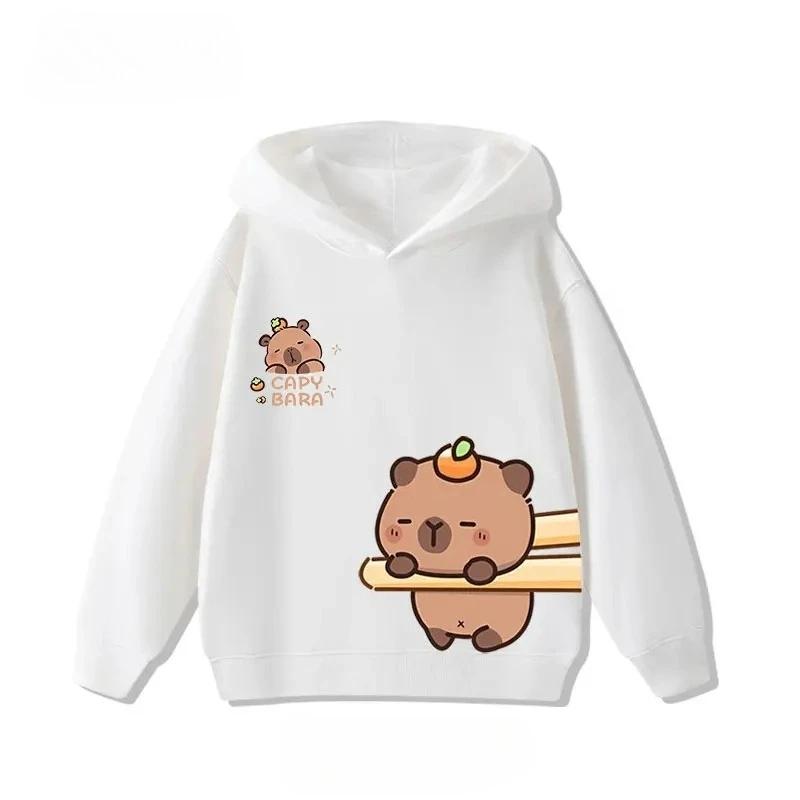 Children's Cartoon Adorable Capibara Autumn Fashion Boys Girls Loose Outdoor Street Kids Hoodies