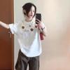 New Popular White Short-sleeved T-shirt Women's Summer Pure Cotton Design Sense Niche American Half-sleeved Loose Top