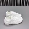 Summer new soft leather mesh breathable and lightweight women's versatile casual sports shoes