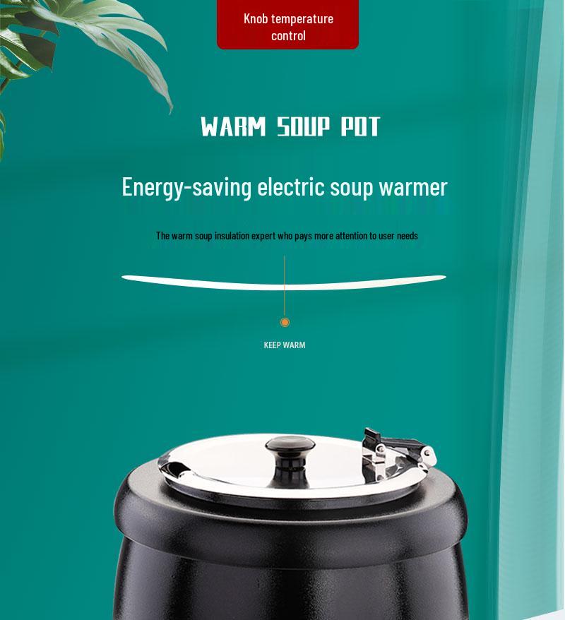 304 Stainless Steel Electronic Soup Warmer and Porridge Cooker for Commercial Use