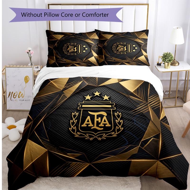 Argentina Football Printed Bedding 3 Piece Set Cozy Breathable Bed Cover Set As Housewarming Holiday Gift