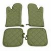 Oven Mitts Pot Holders Set Heat Proof Cotton Non Slip Kitchen Oven Gloves with Hanging Loop for Cooking Grilling