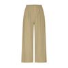 Wide Leg Cropped Pants for Women High Waist Button Front Loose Fit Casual Trousers with Pockets Lightweight Fabric