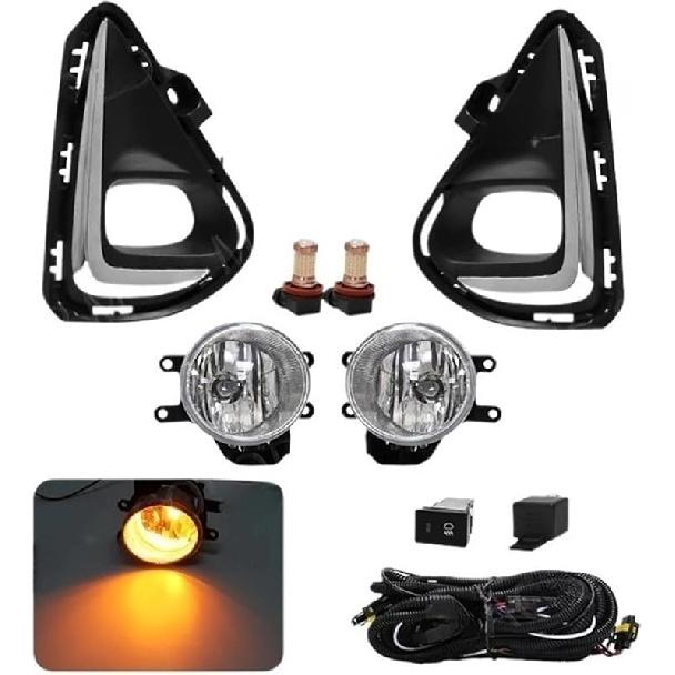 Led Fog Lights Compatible For Toyota Corolla Axio 2018 2019 2020 2021 Fog Lamp Assembly Grill Headlight Wires Button Frame Chrome Covers(Led Fog