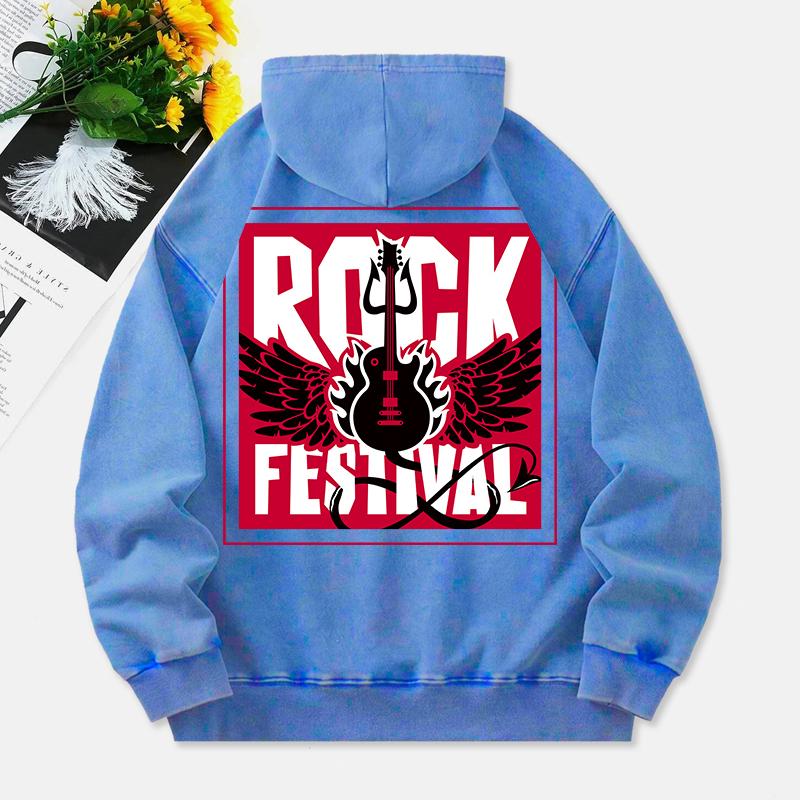 

Худи с вареным эффектом, женское, с принтом гитары, хлопковая одежда, длинные рукава, карман, оверсайз, женская уличная одежда L