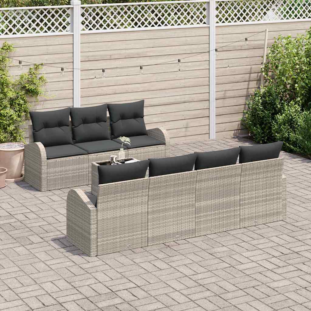 Garden Sofa Set Light Grey 55 X 55 X 37 Cm Poly Rattan