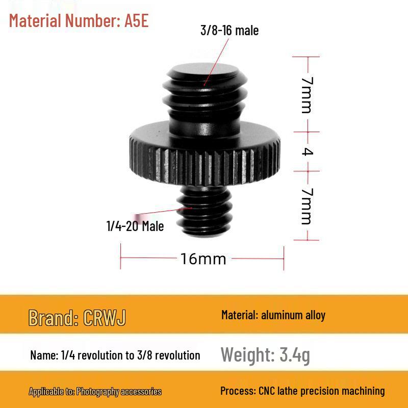 1/4 to 3/8 M4 M5 M6 M8 Screw Adapter for Tripod, Pan/Tilt Camera, Hot Shoe Mount & Light Stand