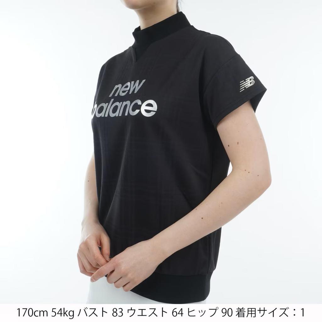 Tricou de golf cu mânecă scurtă și guler înalt Quick 1 [New Balance] pentru femei (Absorbant de umiditate, Uscător, Elastic) / 012-5166512 010_Negru [M]