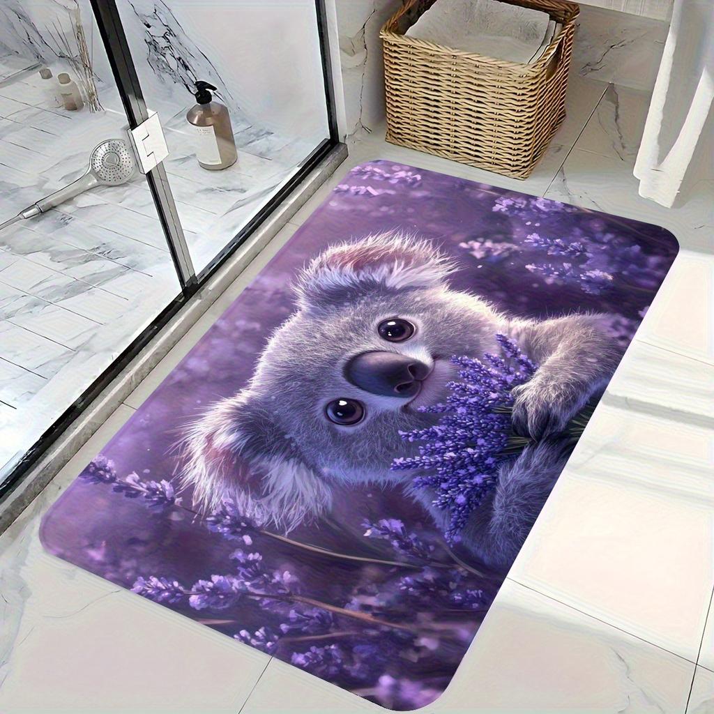 1PC Dew-Kissed Rose Kitchen Rug Non-Slip Door Mat Pop Design Bathroom Rug Bath Mat Carpet for Home Sink Laundry Ecoreeree