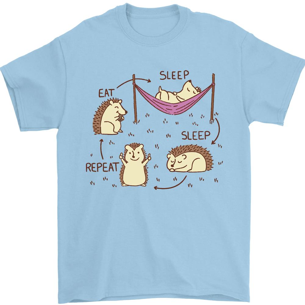 Funny Hedgehog Eat Sleep Repeat Lover Unisexs TShirt 100 Cotton S
