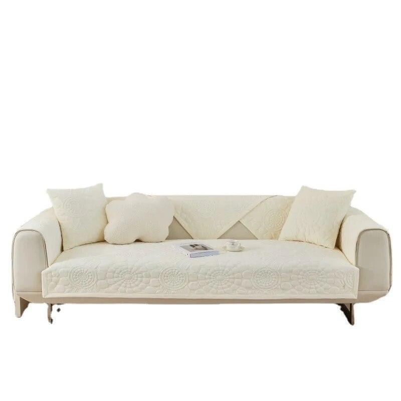 Fall/winter New Sofa Cushion Plush Embroidery Warm Cushion Modern Simple Non-slip Sofa Cushion Cover Cloth Pillow Backrest