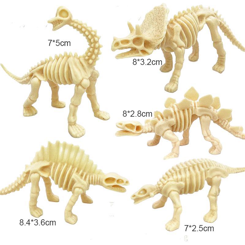 12 stk/sett Dinosaurer Skjelettmodell Arkeologi leker Tyrannosaurus rex Skrivebordsornament Hjemmedekor for Barn Gave