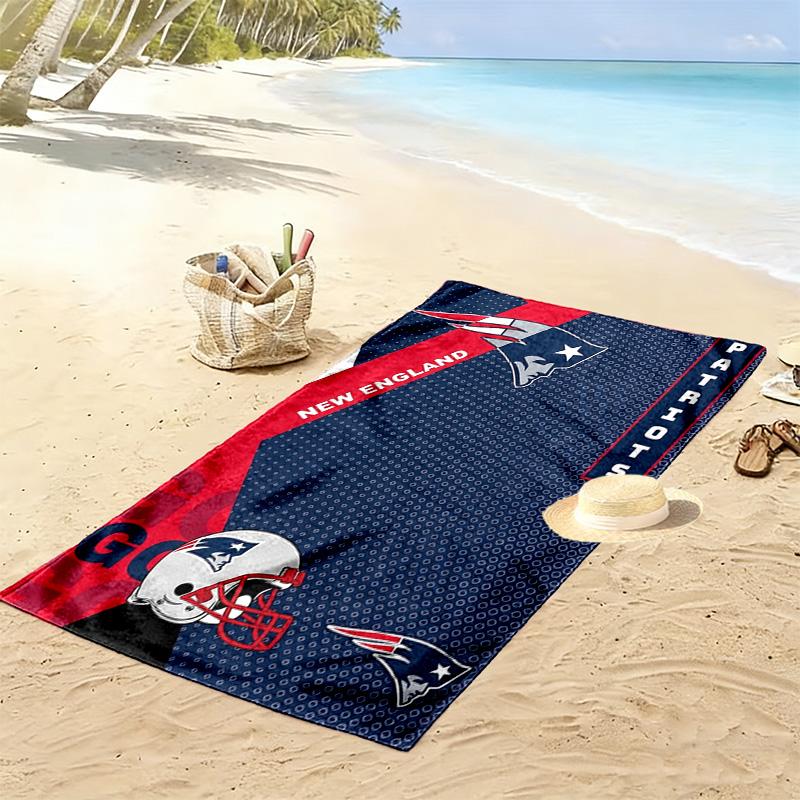New England Patriots Logo Print Beach Towel, Large Soft Quick Dry Towel for Beach Camping Swimming