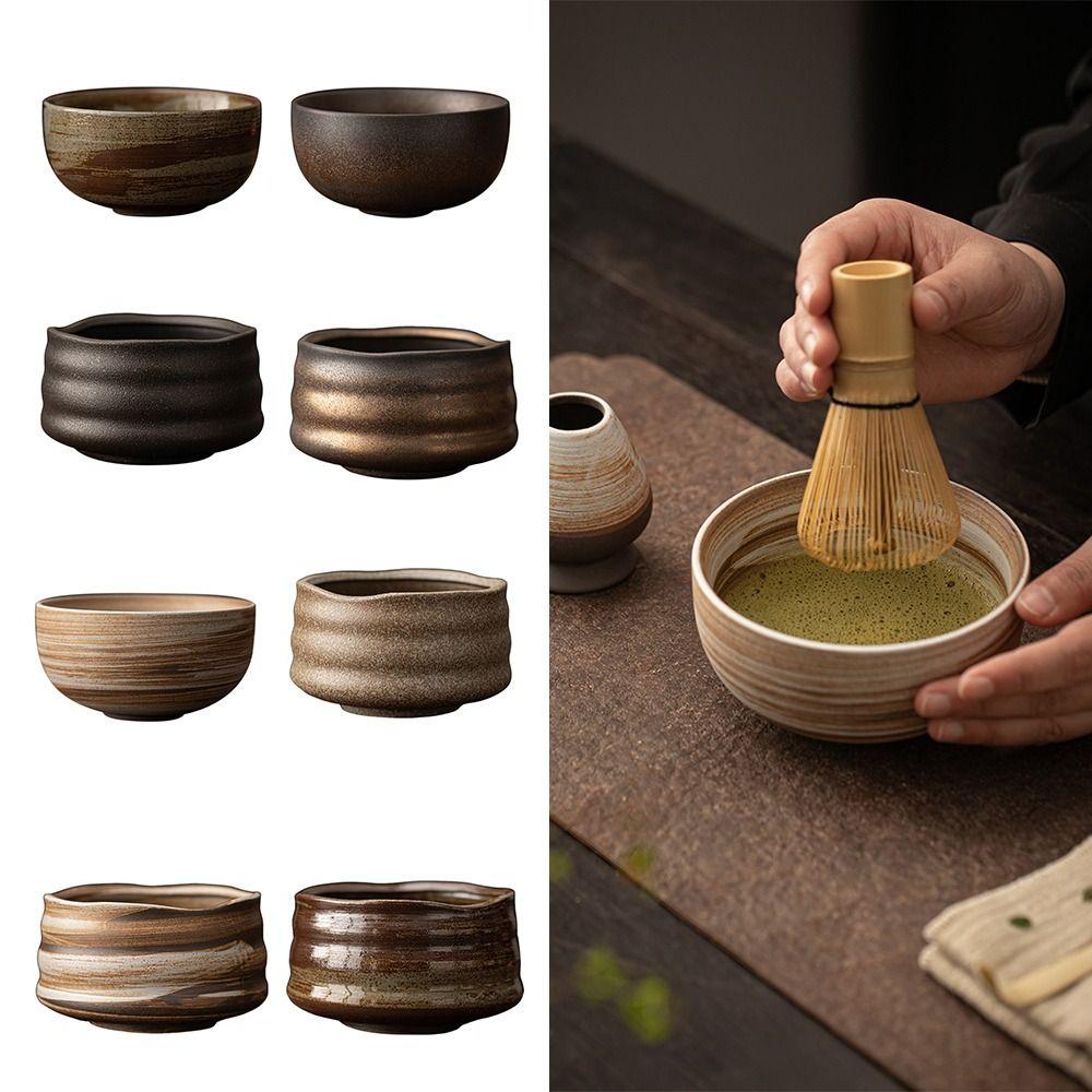Smooth Matcha Bowl Ceramic Tea Salad Soup Bowl Traditional Tea-Making Tool  for Tea Set Accessories