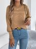 Autumn Winter New Slim Long Sleeve Women's Round Neck SweaterFashion Casual Fried Dough Twists Solid Color Knitting Pullover