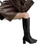 Korean version of retro square head thick high-heeled knight boots women's 2025 autumn and winter new fashionable versatile but knee-high boots