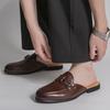 Plus Size 38-46 Comfortable Backless Mule Slippers Lightweight Open-Back Casual Shoes For Man Leather Sneakers Slides Sandals